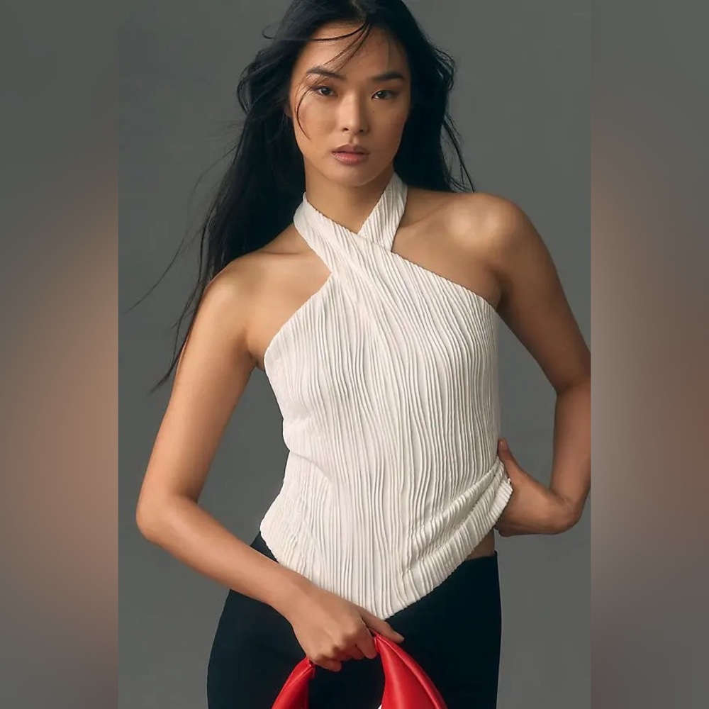 NWT Anthropologie Cross-Neck Halter Tank Top